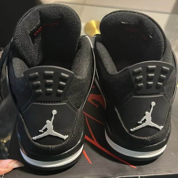 Nike Air Jordan Retro 4 SE Black/Lt Steel Grey-White Canvas